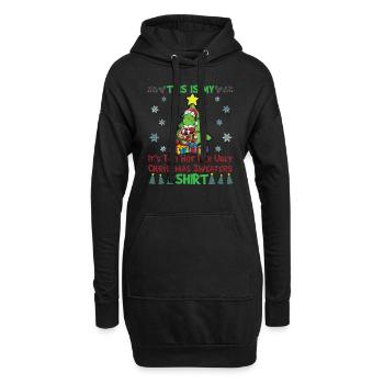 C'est mon pull de Noël il fait trop chaud pour moche - Sweat-shirt à capuche long Femme - noir - Devant