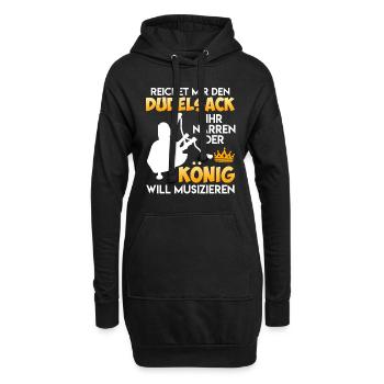Le roi veut faire de la musique me tend la cornemuse - Sweat-shirt à capuche long Femme - noir - Devant