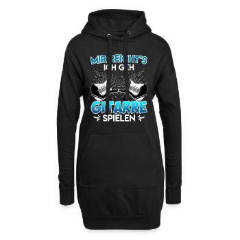 Mir reichts ich spiele jetzt Gitarre - Hoodie-Kleid - Schwarz - Vorne