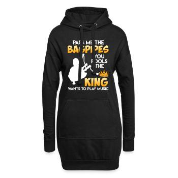 Le roi veut faire de la musique me tend la cornemuse - Sweat-shirt à capuche long Femme - noir - Devant