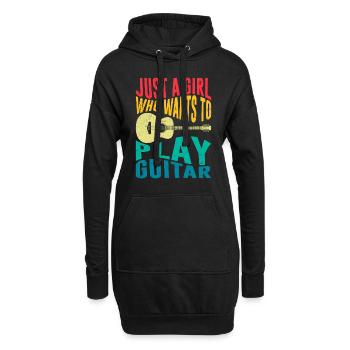 Musicien Seulement une fille qui aime jouer de la guitare - Sweat-shirt à capuche long Femme - noir - Devant
