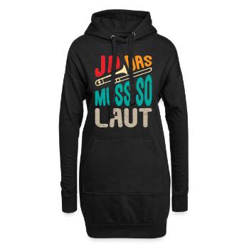 Musiker Trompeter Ja das muss so laut Posaune - Hoodie-Kleid - Schwarz - Vorne