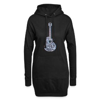 Musiker Gitarrist Mein Instrument ist die Gitarre - Hoodie-Kleid - Schwarz - Vorne