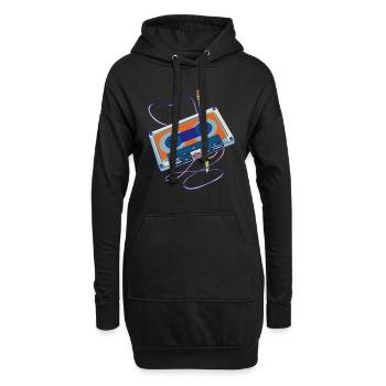 Lieder aufnehmen Radio Kassettenrecorder Kassette - Hoodie-Kleid - Schwarz - Vorne