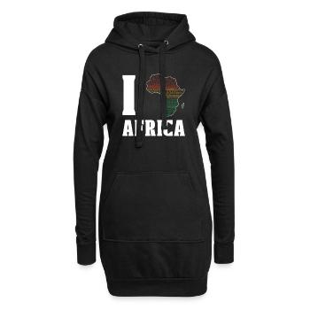 Ich Liebe Afrika Schwarze Geschichte - Hoodie-Kleid - Schwarz - Vorne