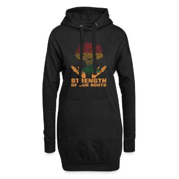 Stärke Unserer Wurzeln Schwarze Geschichte - Hoodie-Kleid - Schwarz - Vorne