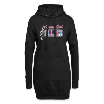 Musik Ich bin ein Piano Mädchen Klavier - Hoodie-Kleid - Schwarz - Vorne