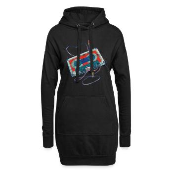 Lieder aufnehmen Radio Kassettenrecorder Kassette - Hoodie-Kleid - Schwarz - Vorne