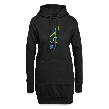 Notenschlüssel ich liebe Musik Noten - Hoodie-Kleid - Schwarz - Vorne