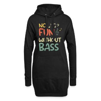 Musik Band ohne Bass kein Spaß Noten - Hoodie-Kleid - Schwarz - Vorne