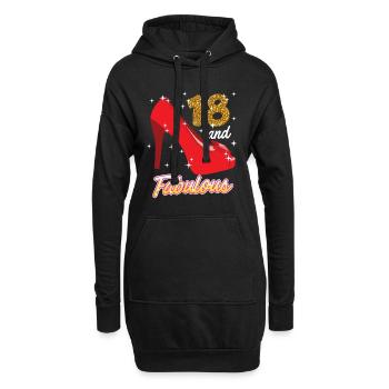 18 ans fille 18e anniversaire - Sweat-shirt à capuche long Femme - noir - Devant