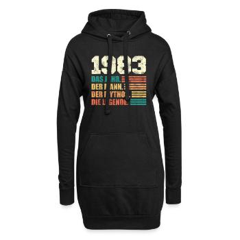Jahrgang 1983 40 Jahre 40. Geburtstag - Hoodie-Kleid - Schwarz - Vorne