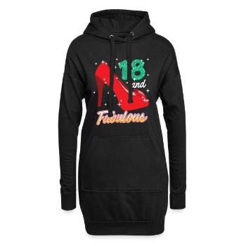 18 ans fille 18e anniversaire - Sweat-shirt à capuche long Femme - noir - Devant