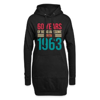 Legendär seit 1963 60. Geburtstag 60 Jahre - Hoodie-Kleid - Schwarz - Vorne