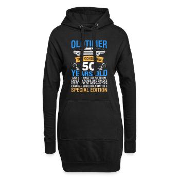 Oldtimer 50 ans 50e anniversaire hommes hommes - Sweat-shirt à capuche long Femme - noir - Devant