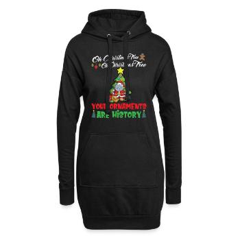 Oh Christmas Tree Your Ornaments Are History - Hoodie-Kleid - Schwarz - Vorne