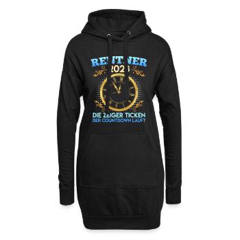 Rentner 2023 die Zeiger ticken Renteneintritt - Hoodie-Kleid - Schwarz - Vorne