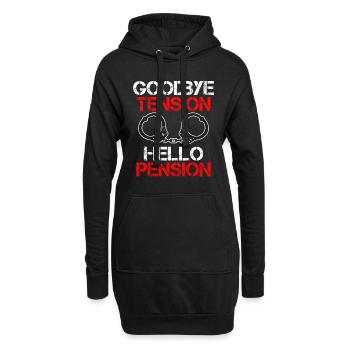 Rente 2023 Adieu Tension Hello Pension - Sweat-shirt à capuche long Femme - noir - Devant