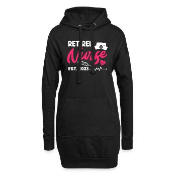 Une infirmière prendra sa retraite en 2023 - Sweat-shirt à capuche long Femme - noir - Devant