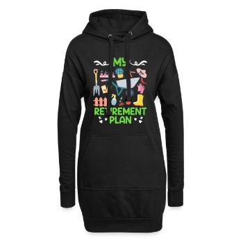 Mein Plan Ruhestand Renteneintritt Rentner - Hoodie-Kleid - Schwarz - Vorne