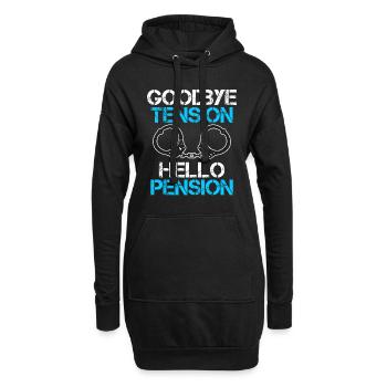 Rente 2023 Adieu Tension Hello Pension - Sweat-shirt à capuche long Femme - noir - Devant