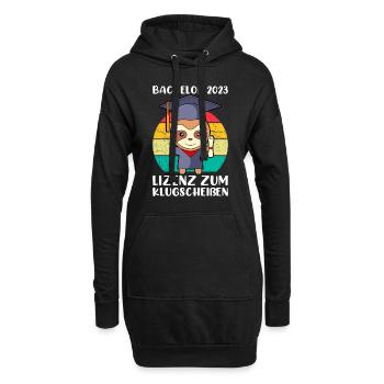 Bachelor 2023 Lizenz zum Klugscheißen Faultier - Hoodie-Kleid - Schwarz - Vorne