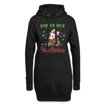 This Is My First Christmas Toddler One Year X-Mas - Hoodie-Kleid - Schwarz - Vorne