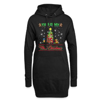 This Is My First Christmas Toddler One Year X-Mas - Hoodie-Kleid - Schwarz - Vorne