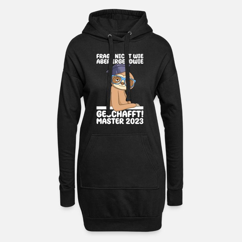 Master 2023 geschafft Master Abschluss - Hoodie-Kleid - Schwarz