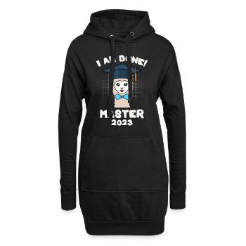 Master 2023 ich habe fertig Master Abschluss 2023 - Hoodie-Kleid - Schwarz - Vorne