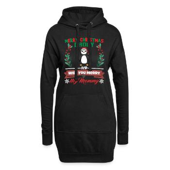 Merry Christmas Daddy And Will You Merry My Mommy - Hoodie-Kleid - Schwarz - Vorne