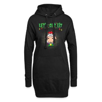 Let’s Get Lit Fête de Noël de la saison de l’Avent X-Mas - Sweat-shirt à capuche long Femme - noir - Devant