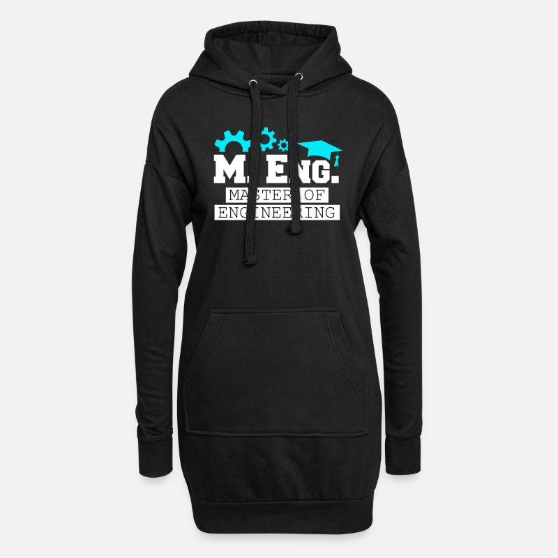 Ich bin Master of Engineering Master Abschluss - Hoodie-Kleid - Schwarz