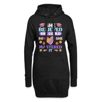 Elle a maîtrisé le Master - Sweat-shirt à capuche long Femme - noir - Devant