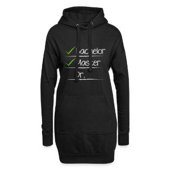 Liste de contrôle Bachelor Master Doctorat - Sweat-shirt à capuche long Femme - noir - Devant
