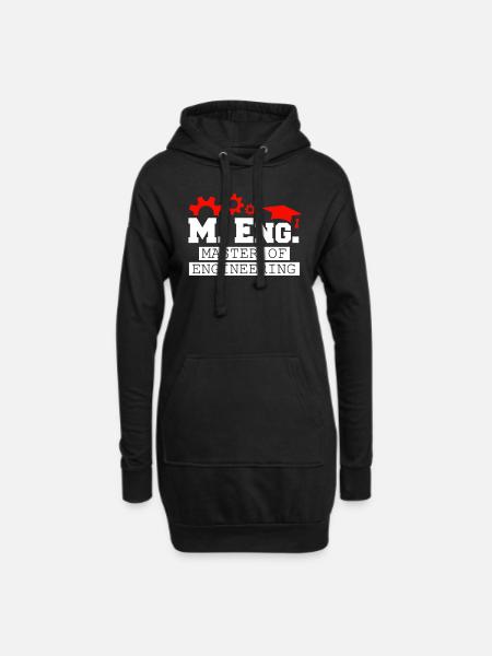 Ich bin Master of Engineering Master Abschluss - Hoodie-Kleid - Schwarz