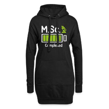M.Sc completed Master Abschluss Master of Science - Hoodie-Kleid - Schwarz - Vorne