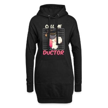 Nenn mich Doktor Ich habe einen Doktortitel - Hoodie-Kleid - Schwarz - Vorne