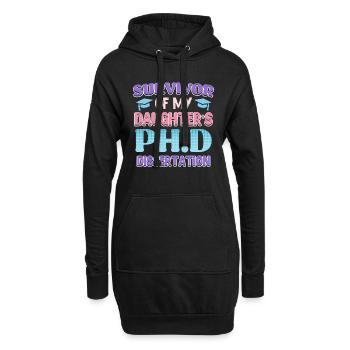 Ma fille a un doctorat - Sweat-shirt à capuche long Femme - noir - Devant