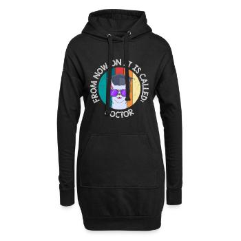 Ab jetzt heißt es Herr Doktor Doktortitel - Hoodie-Kleid - Schwarz - Vorne