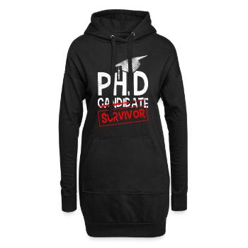 Ph.D J’ai survécu J’ai un doctorat - Sweat-shirt à capuche long Femme - noir - Devant
