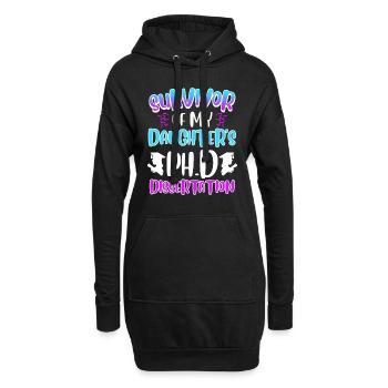 Survécu Ma fille a un doctorat. - Sweat-shirt à capuche long Femme - noir - Devant