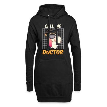 Nenn mich Doktor Ich habe einen Doktortitel - Hoodie-Kleid - Schwarz - Vorne