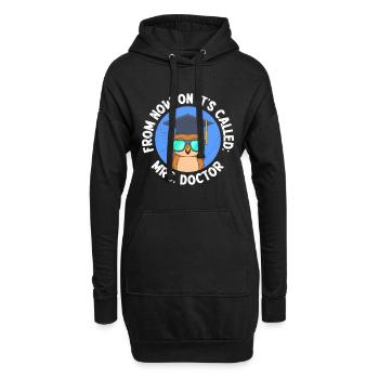 Hibou Désormais, il s’appelle Frau Doktor Doktortitel - Sweat-shirt à capuche long Femme - noir - Devant