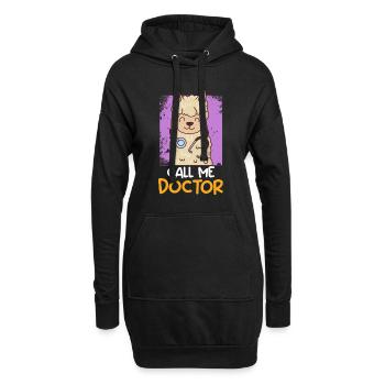 Nenn mich Doktor Ich habe einen Doktortitel - Hoodie-Kleid - Schwarz - Vorne