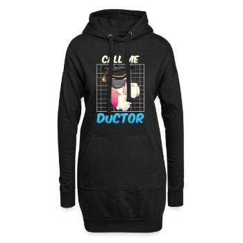 Nenn mich Doktor Ich habe einen Doktortitel - Hoodie-Kleid - Schwarz - Vorne