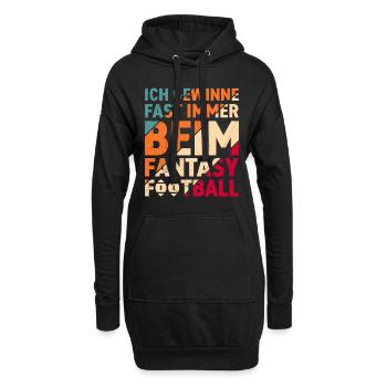 Je gagne presque toujours au football Fantasy - Sweat-shirt à capuche long Femme - noir - Devant