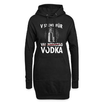 V steht für Vodka nicht Valentinstag - Hoodie-Kleid - Schwarz - Vorne