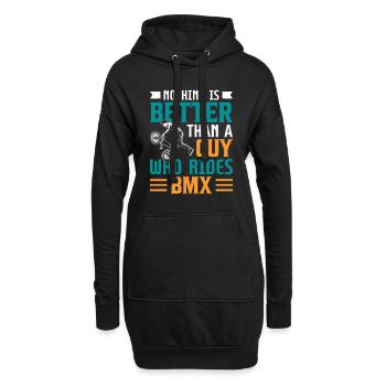 C’est drôle un gars qui fait du vélo BMX - Sweat-shirt à capuche long Femme - noir - Devant