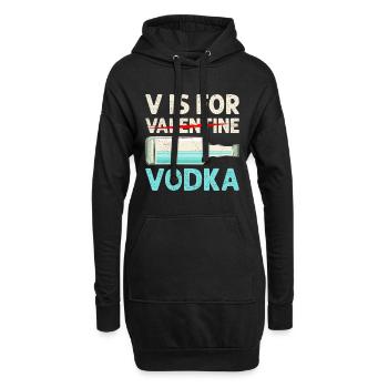 V steht für Vodka lustiges Valentinstag - Hoodie-Kleid - Schwarz - Vorne